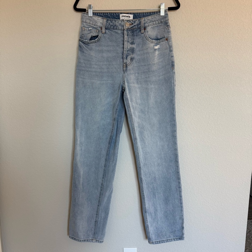 RSQ Women’s High Rise‎ Straight Leg Denim Jean Light Wash Pants Trendy Casual 26